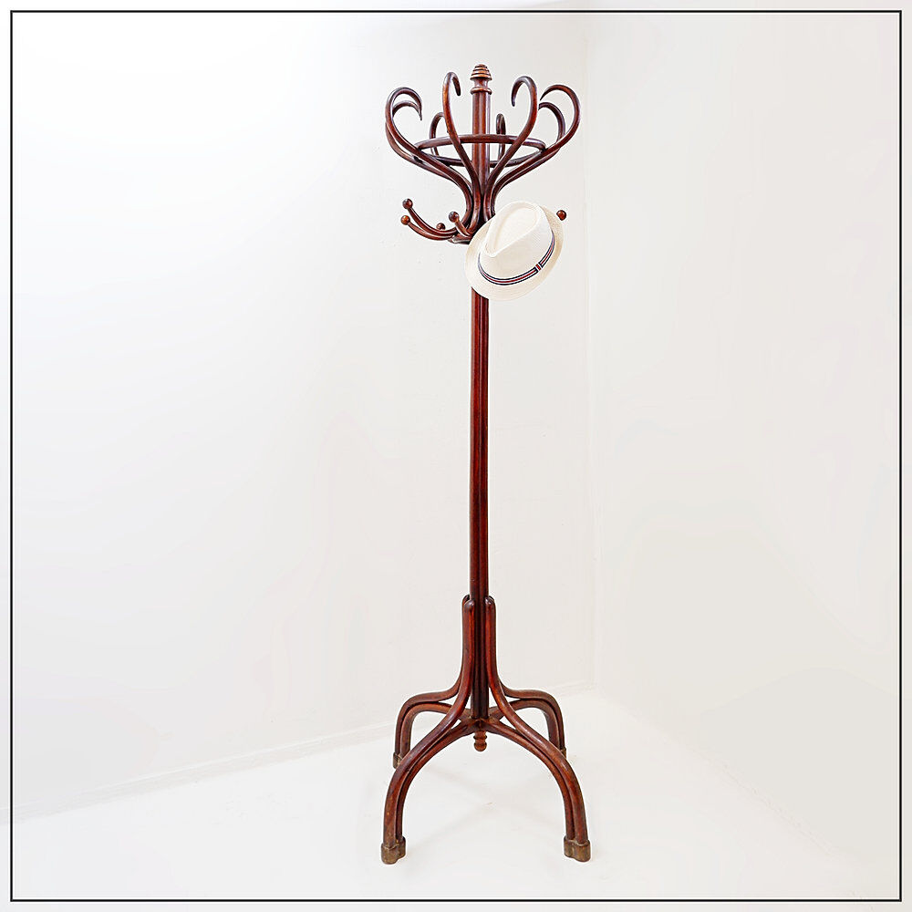 Grand portemanteau "Perroquet" en bois courbé style Thonet – Début du 20ème siècle