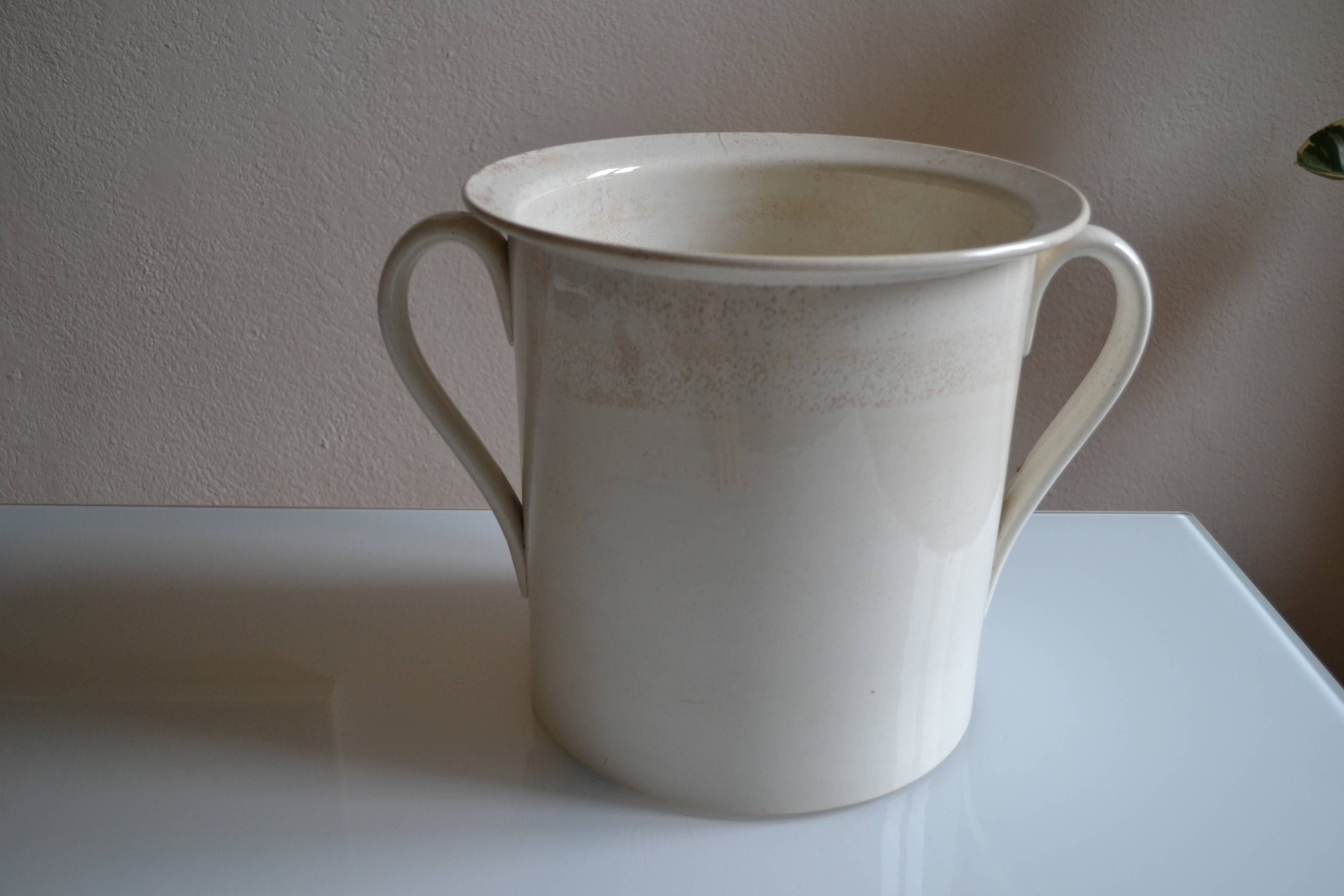 Very large old earthenware pot from Sarreguemines