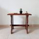 Vintage side table in solid oak, brutalist/rustic.