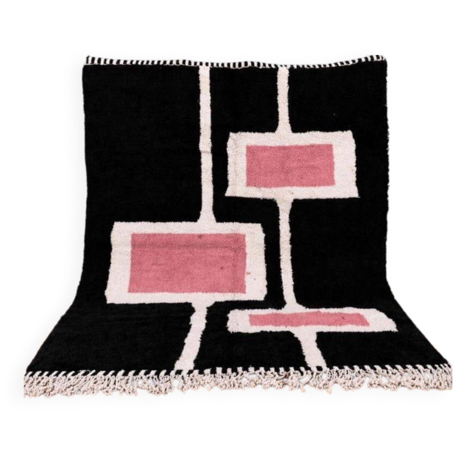 Tapis en laine naturelle tissé main artisanale taille 1,5/2,5 m