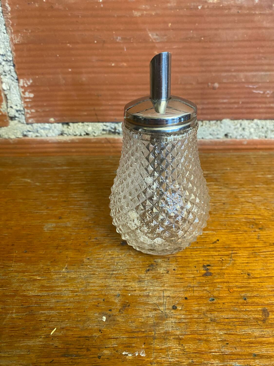 Vintage molded glass sugar bowl