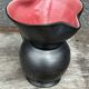 Elchinger Anthracite and Pink Ceramic Pitcher/Vase - Heart-Shaped Neck, 16 cm High
