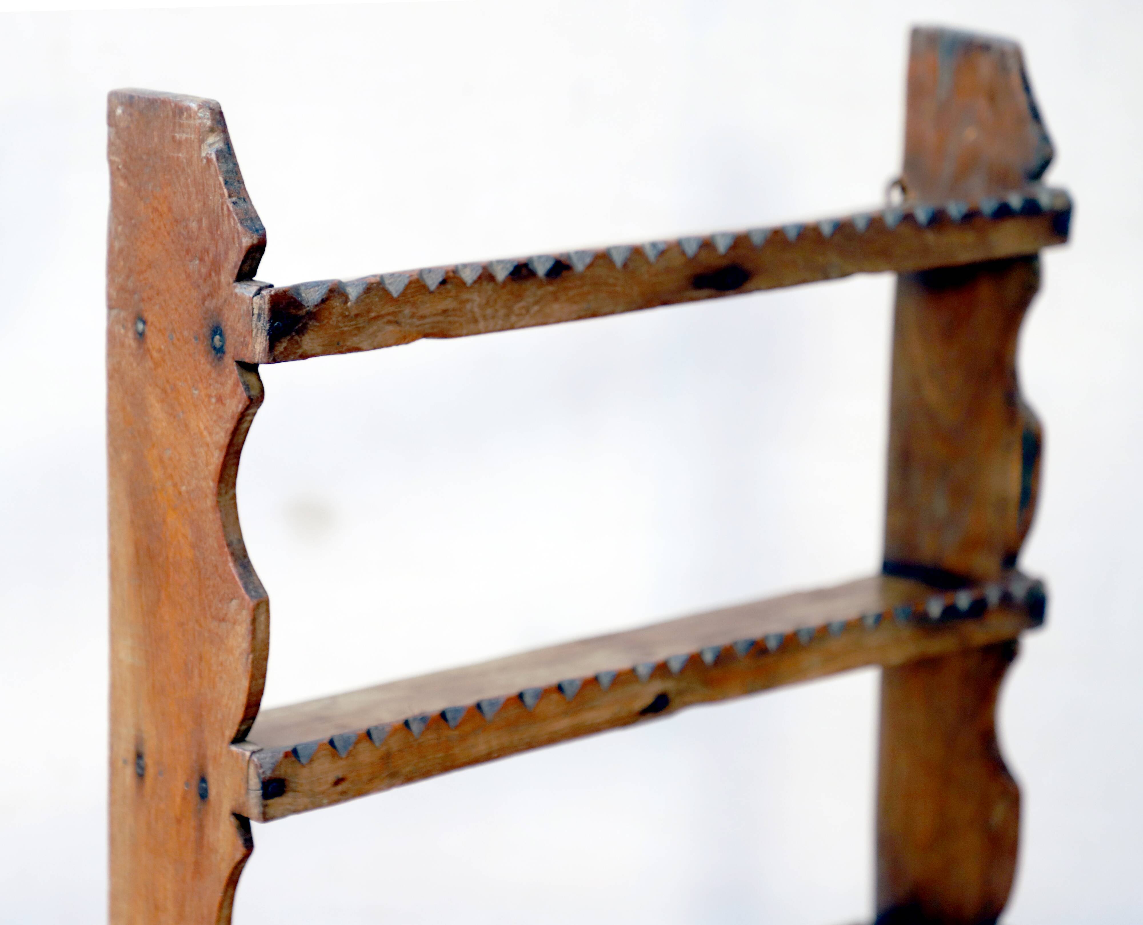 Burmese teak wall shelf