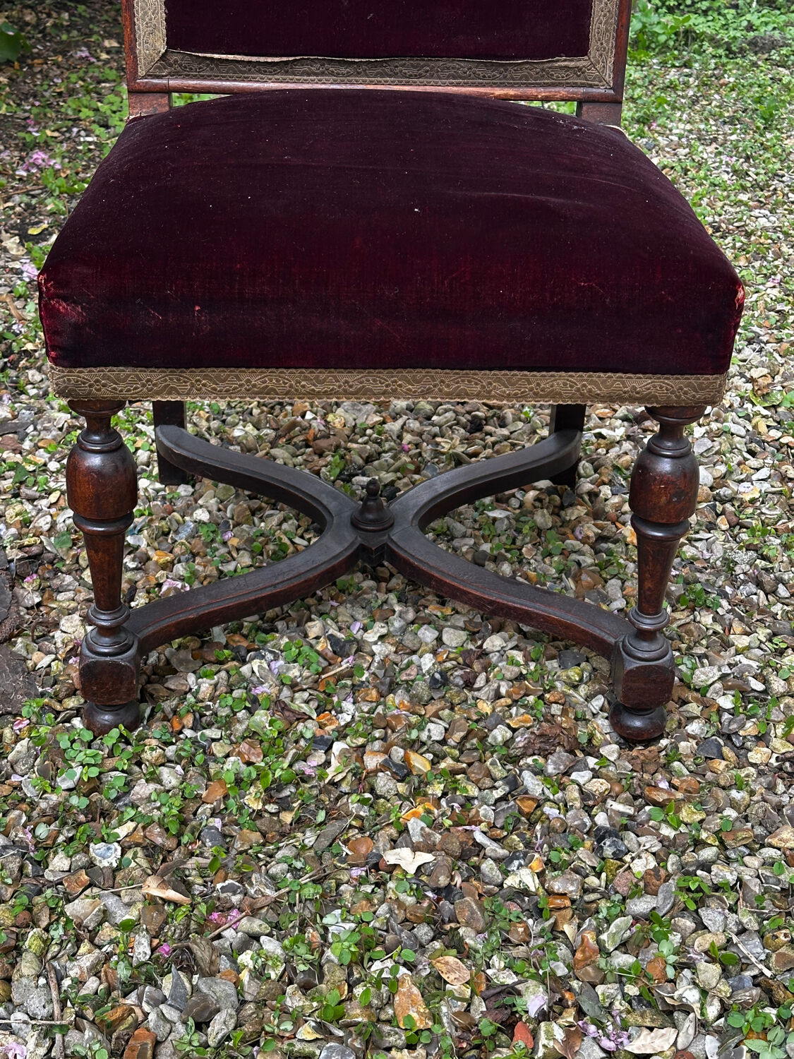 English chair in mahogany, X-shaped legs – 19th century