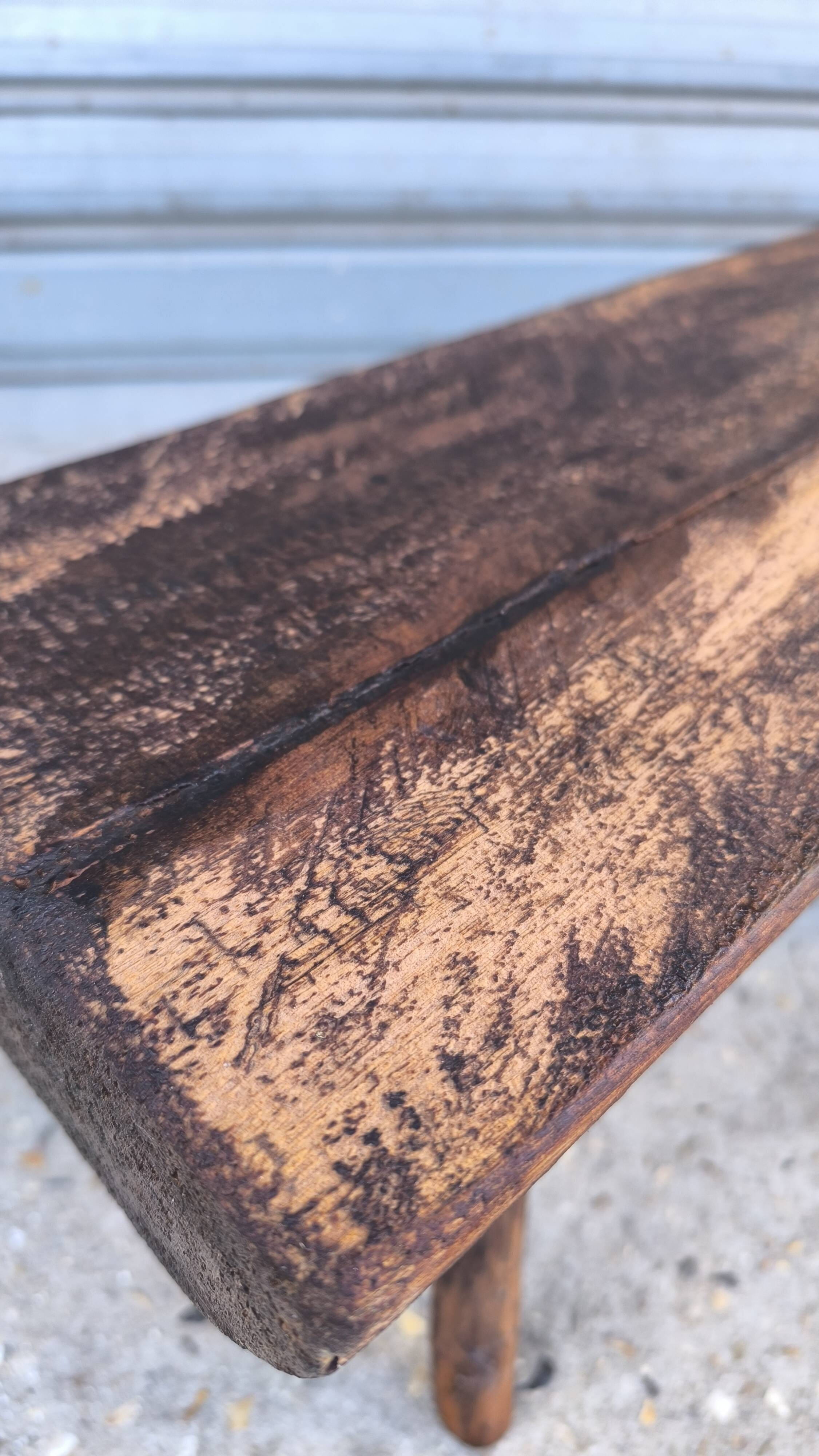 Rustic wooden stool