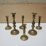 Set of 6 brass candlesticks