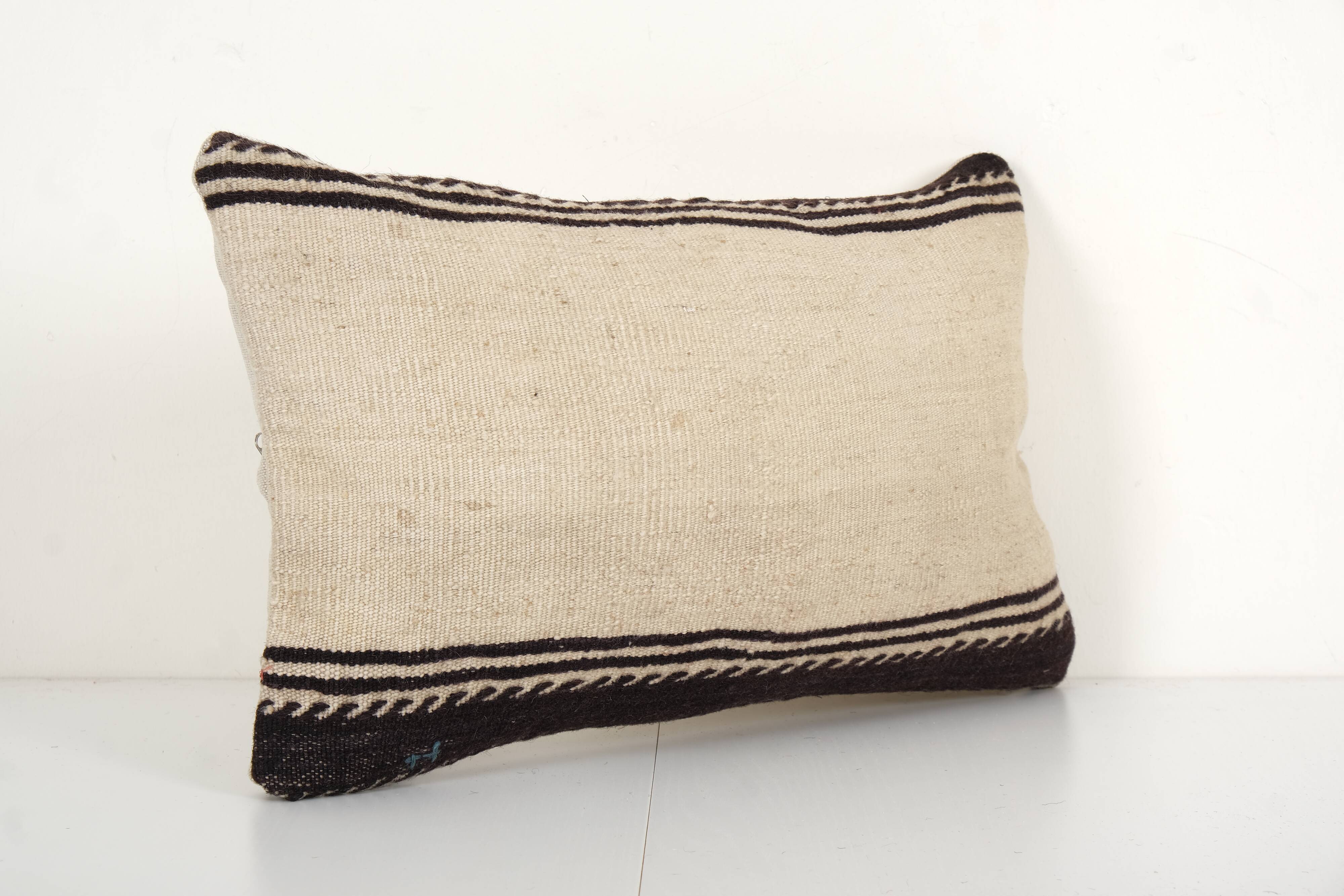 Natural Kilim Pillow, Handwoven Turkish Kilim Pillow, Floor Cushion Cover, Decorative Throw Pillow