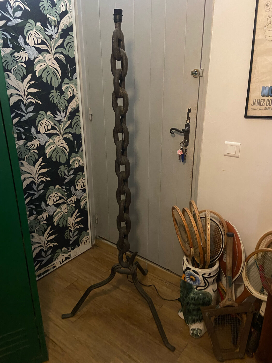 Wrought iron floor lamp 50s