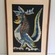 Impression représentant un coq. Travail français signé Jean Lurçat. Vers 1970