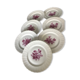 7 porcelain plates from limoges, bernardaud