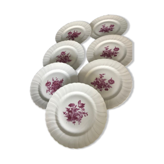 7 porcelain plates from limoges, bernardaud