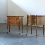 Vintage 1960s Danish Modern Oak Nightstands, Henning Kjærnulf Baroque style