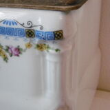 White flowered porcelain salt box