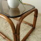 Table basse en bambou et verre fumé vintage