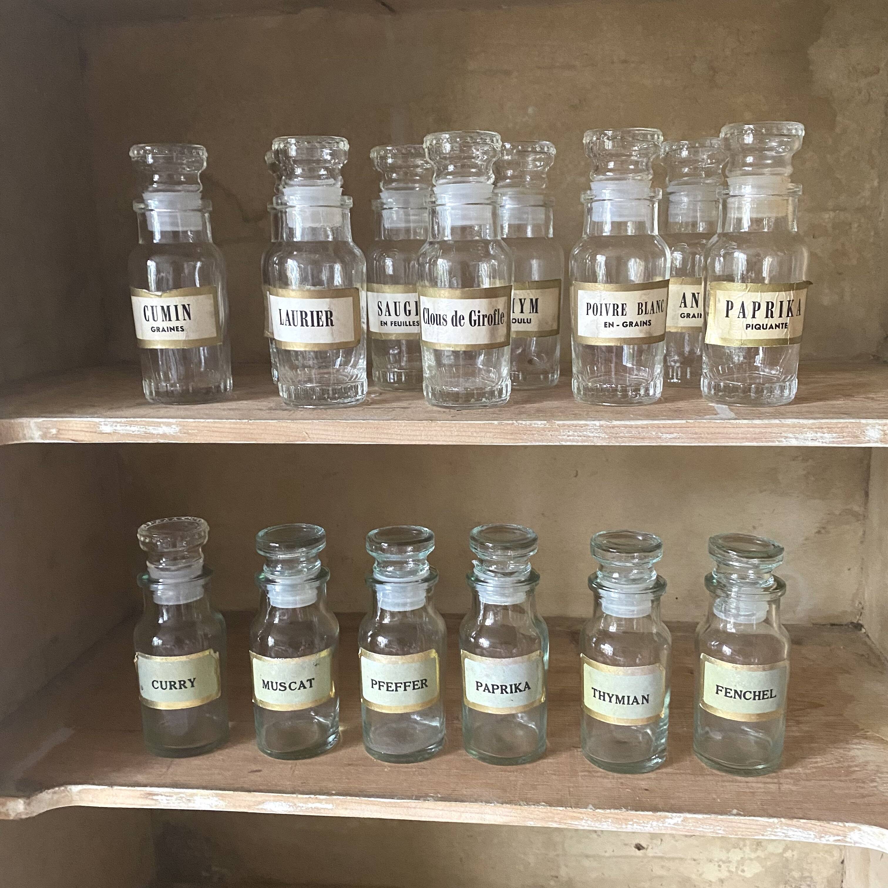 Glass spice jars
