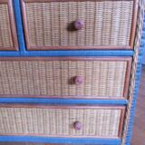 Vintage rattan dresser