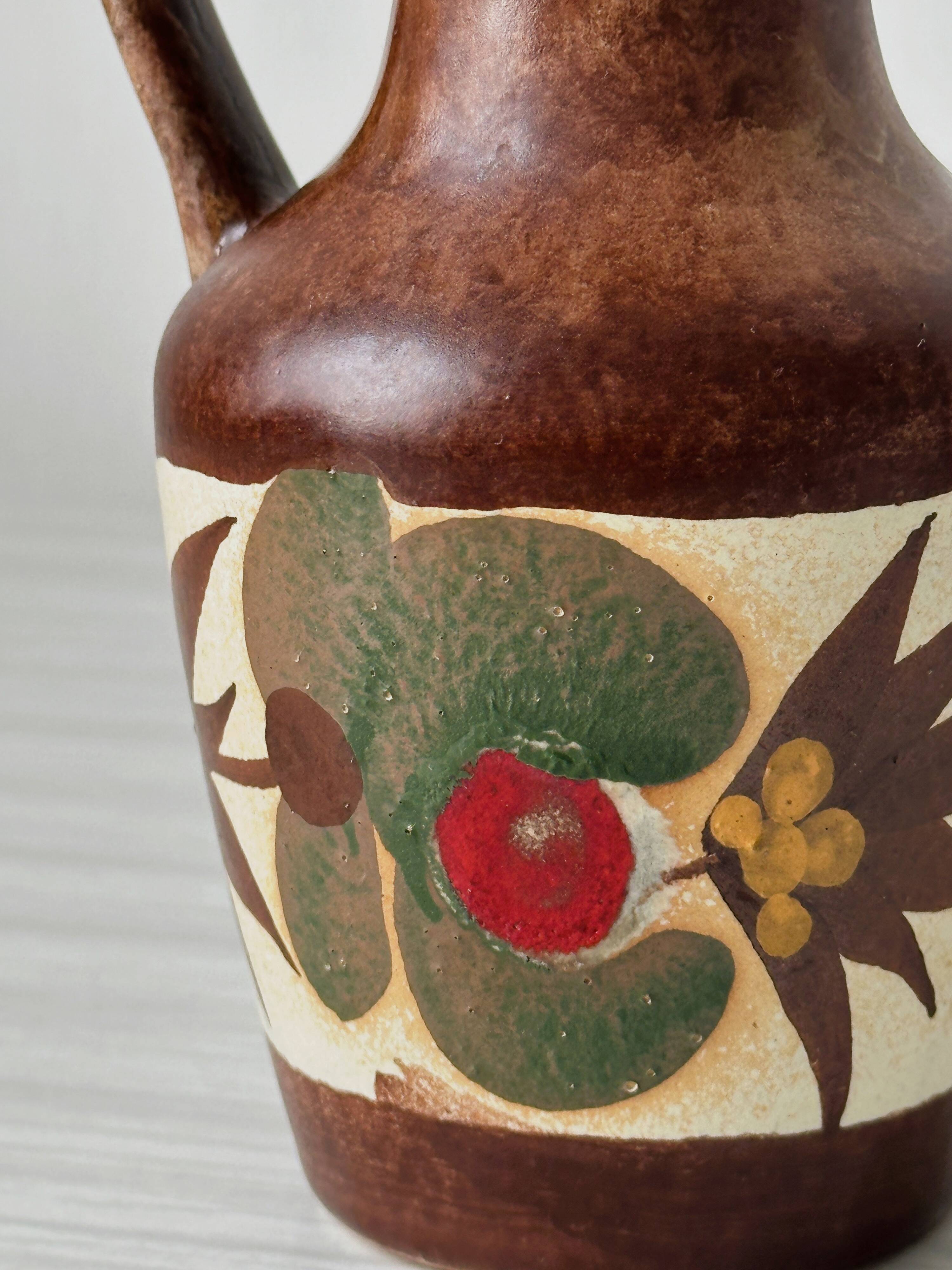 West German style ceramic pitcher vase 50/60's