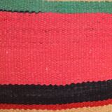 Multicolored striped wool cushion