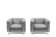 Pair of Cassina LC2 armchairs in grey leather.