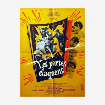 Affiche cinéma originale 1960 vespa les portes claquent vintage 60x80 cm