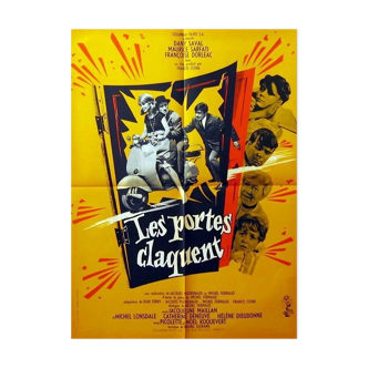 Affiche cinéma originale 1960 vespa les portes claquent vintage 60x80 cm