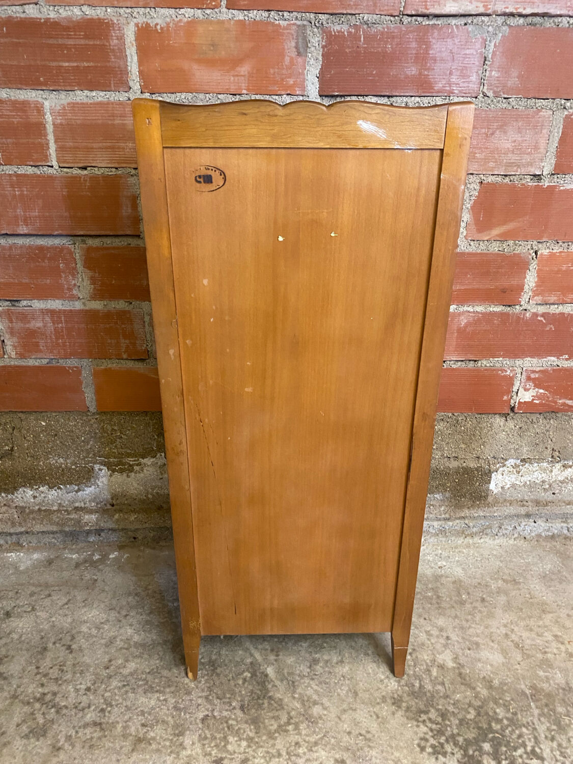Antique louis xv style weekly chest wood 7 drawers & vintage metal handles