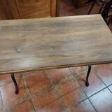 Oak and cast iron coffee table