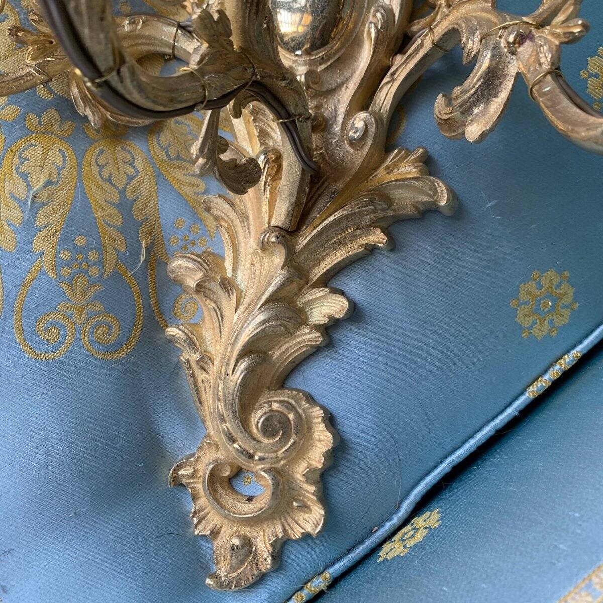 Pair of gilded bronze wall sconces