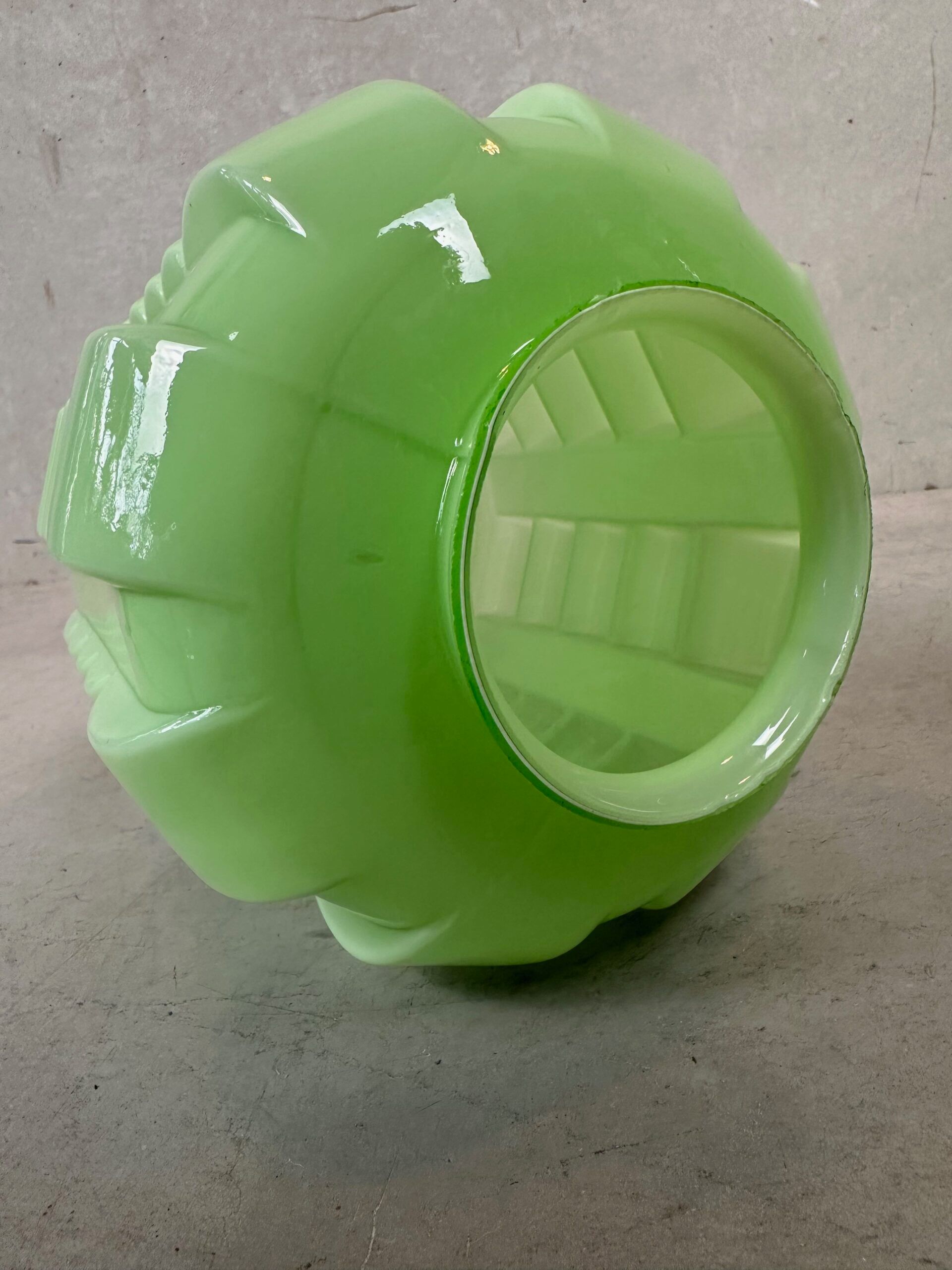 Art deco pendant lamp 'skyscraper' – green opaline