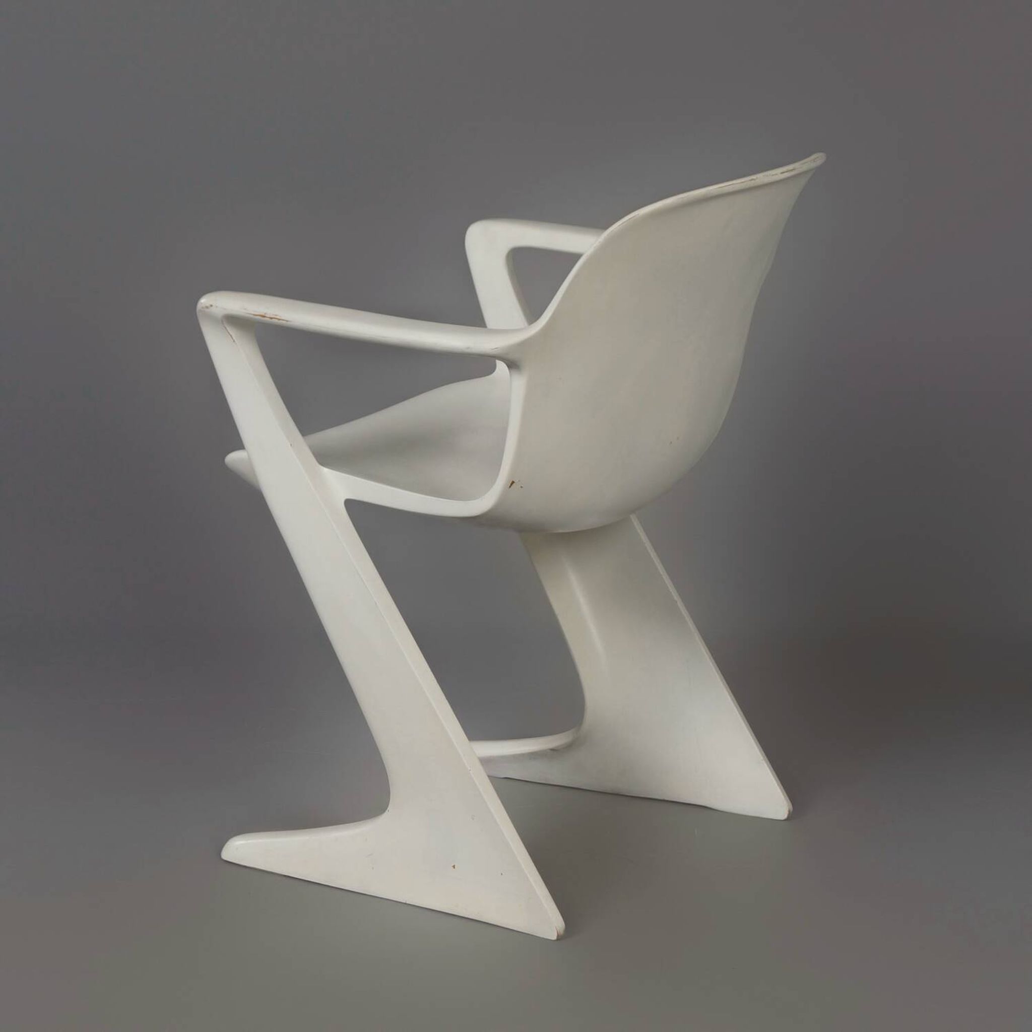White Kangaroo Chair by Ernst Moeckl for Horn, 1960s | With Armrests