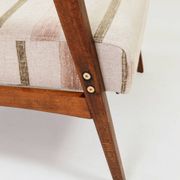 Fauteuil vintage style scandinave lin naturel 1970