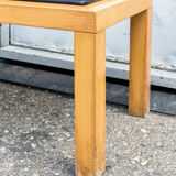 Bench in wood and leather by Salmistraro, Italy, 80s