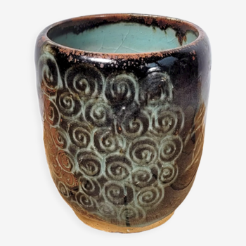 Glazed ceramic flower pot cover