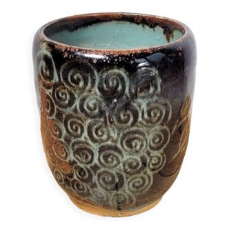 Glazed ceramic flower pot cover