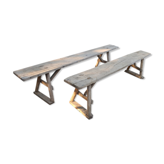 Pair of antique benches