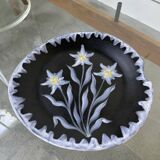 Black ceramic plate from the 60s
