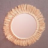 Sun mirror in raffia 34 cm