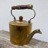 Teapot in gilded brass and wood