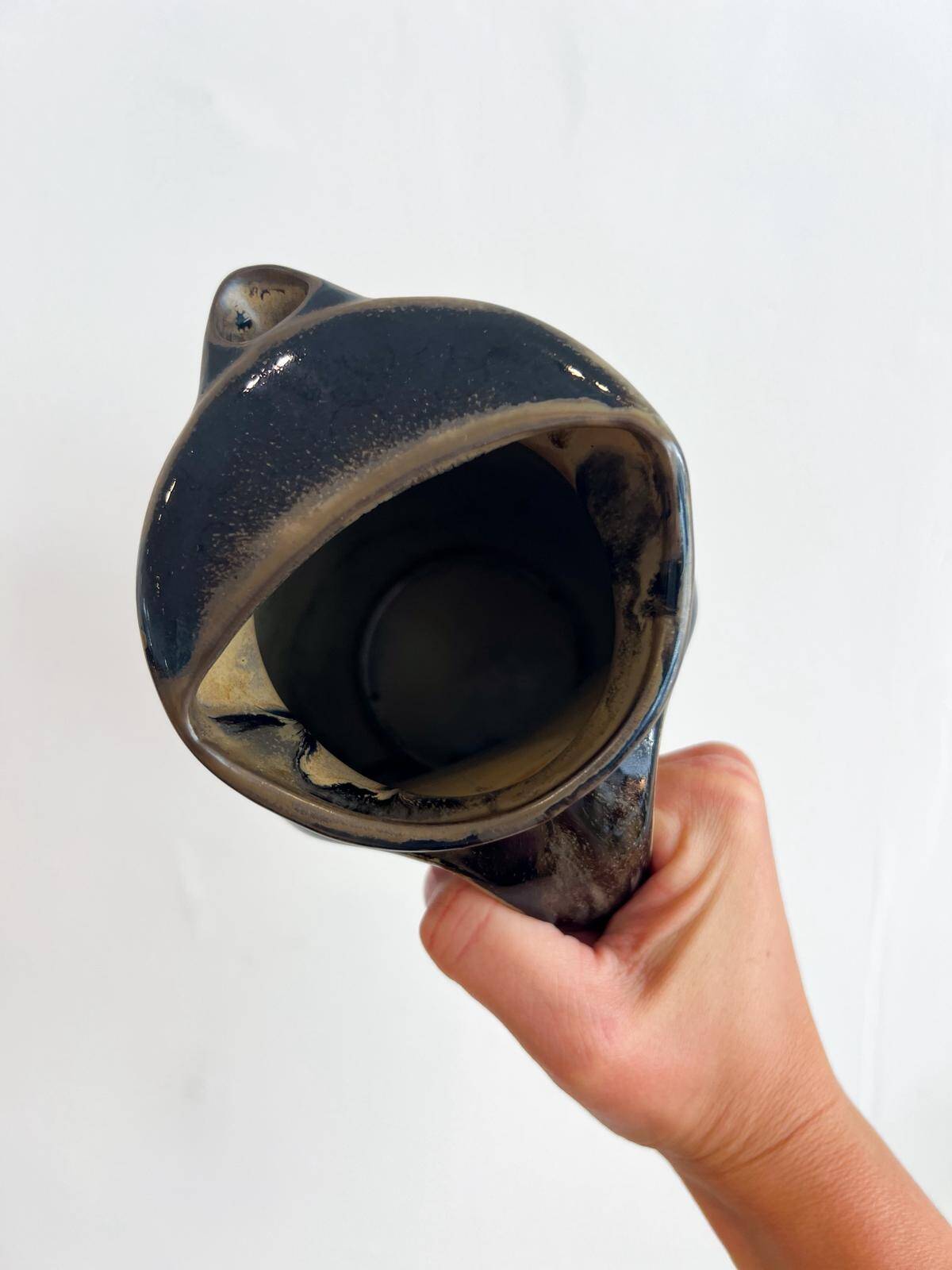 Antique carafe in flamed enamelled ceramic