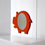 Space Age Wall Mirror with Hippo Shape Poss Denmark, 1960/70s