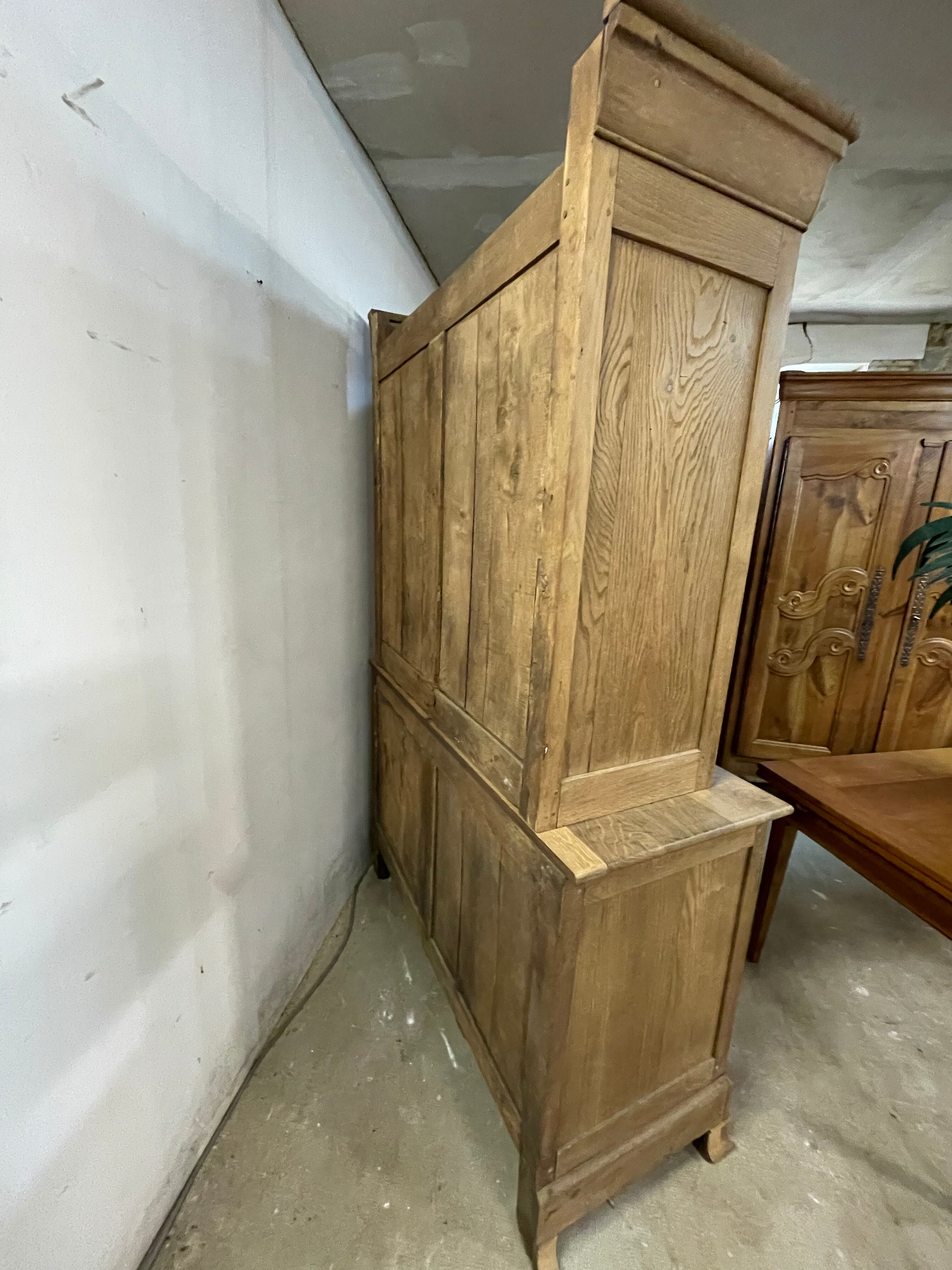 Buffet 2 corps chêne avec grillages