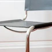 Vintage cantilever chair S33 after Mart Stam, black leather and steel.
