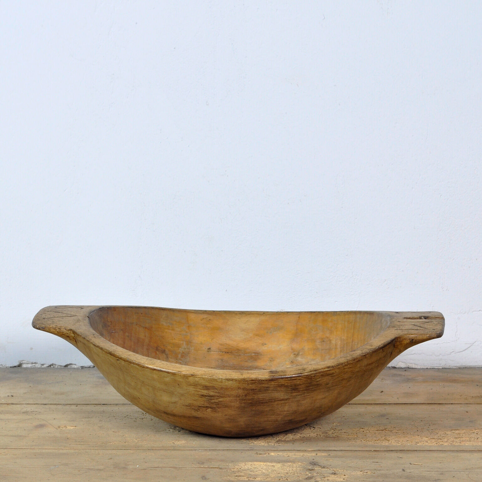 Handmade Wooden Dough Bowl, Early 1900s