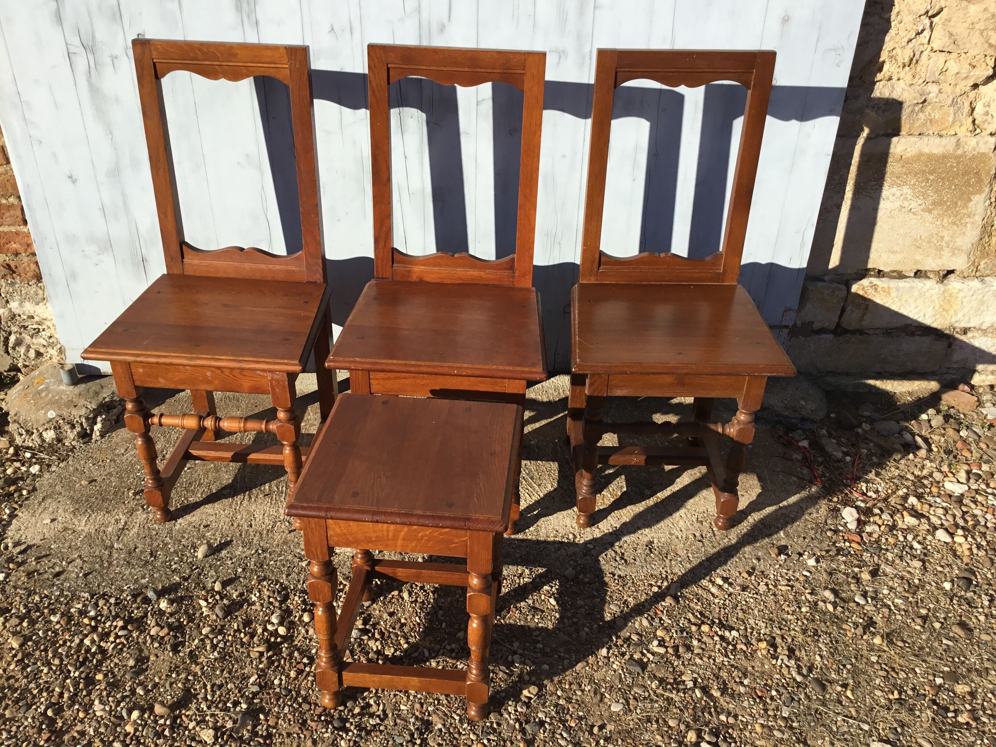 3 chairs lorraine + bench