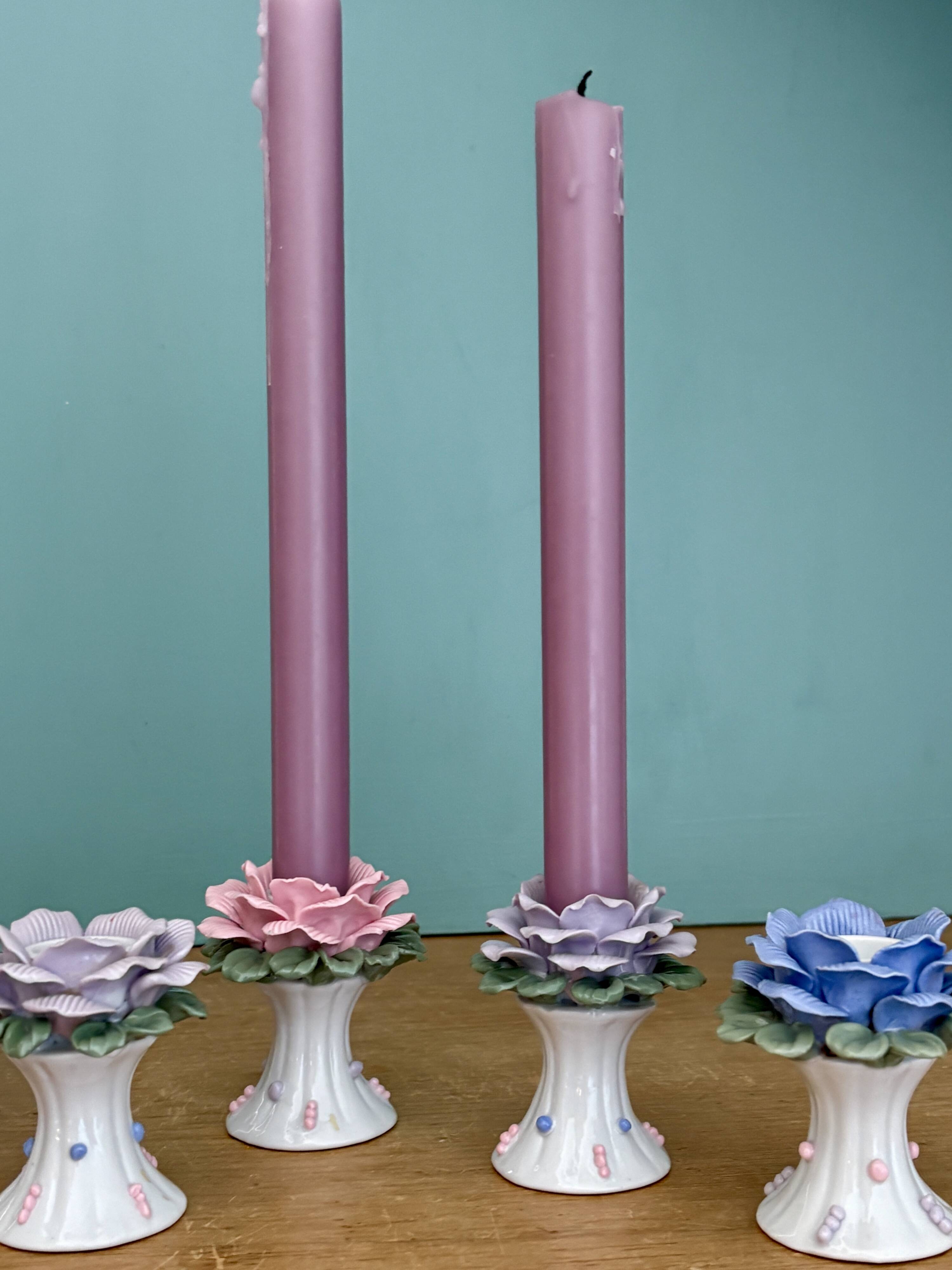 Set of 6 vintage ceramic candle holders