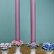 Set of 6 vintage ceramic candle holders