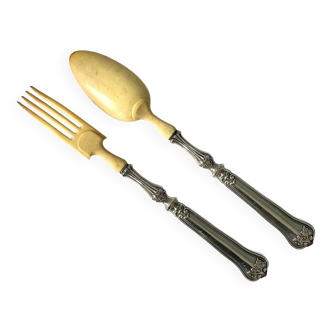 19th century salad servers