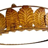 Gold and glass crown ceiling light, XL model, 1950s