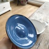 Ancienne marmite en fonte emaillée bleue Le Creuset
