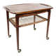 Desserte en palissandre avec étagère en osier par Johannes Andersen pour CFC Silkeborg des années 1950